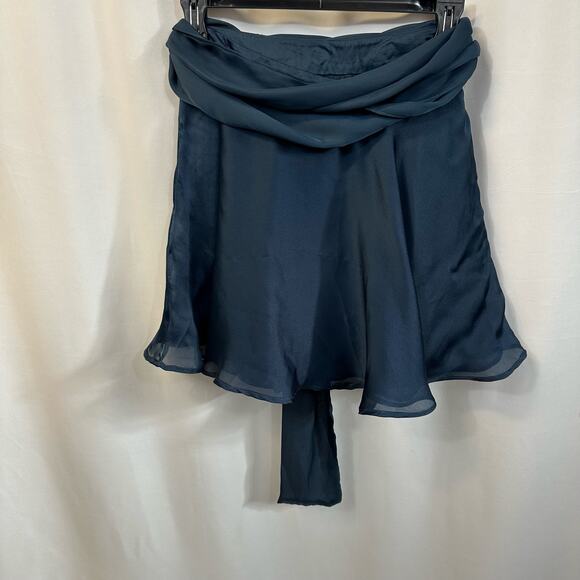 Free People x KAS Skater Mini Skirt Navy Blue Marlin Faux Chiffon XS NWT - Picture 5 of 6